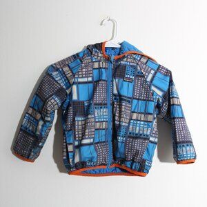 Patagonia Baby Reversible Puff-Ball Jacket Full Zip Blue Hood Unisex Size 4T